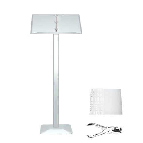 KEBMCHN Infoständer schwarz (19,3x13,78 Zoll) Menü-Präsentationsständer, Wegweiser, Plakat Schilder Aufsteller, Speisekarten Werbeständer als Ordner oder als Präsentationsständer（Silber） von KEBMCHN
