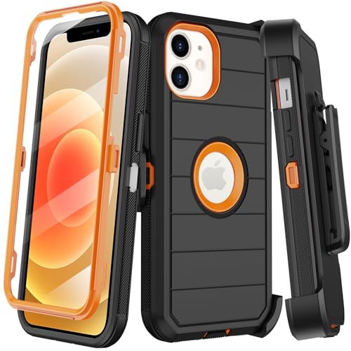 KECAI Schutzhülle für iPhone 12 Mini mit integriertem Displayschutz, Gürtelclip-Holster, strapazierfähig, stoßfest, Fallschutz, militärische Qualität, langlebige Handyhülle mit Ständer für Apple 12 KECAI Schutzhülle für iPhone 12 Mini mit integriertem Displayschutz, Gürtelclip-Holster, strapazierfähig, stoßfest, Fallschutz, militärische Qualität, langlebige Handyhülle mit Ständer für Apple 12 von KECAI