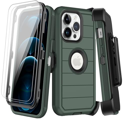 KECAI Schutzhülle für iPhone 12 Pro Max mit Gürtelclip-Holster, 2 x Displayschutzfolien, strapazierfähig, stoßfest, Fallschutz, Militärqualität, robuste Handyhülle mit Ständer KECAI Schutzhülle für iPhone 12 Pro Max mit Gürtelclip-Holster, 2 x Displayschutzfolien, strapazierfähig, stoßfest, Fallschutz, Militärqualität, robuste Handyhülle mit Ständer von KECAI