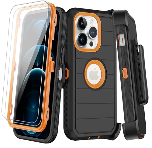 KECAI Schutzhülle für iPhone 12 Pro Max mit Gürtelclip-Holster, 2 x Displayschutzfolien, strapazierfähig, stoßfest, Fallschutz, Militärqualität, robuste Handyhülle mit Ständer KECAI Schutzhülle für iPhone 12 Pro Max mit Gürtelclip-Holster, 2 x Displayschutzfolien, strapazierfähig, stoßfest, Fallschutz, Militärqualität, robuste Handyhülle mit Ständer von KECAI