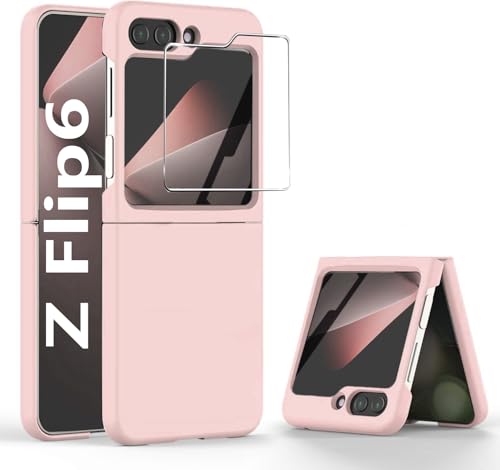 Z Flip 6 Hülle,Samsung Galaxy Z Flip 6 Handyhülle mit Gehärtete Glas Front Schutzfolie Robust Hart PC Ultra dünn Anti Drop Stoßfest Anti-Scratch Schutzhülle für Flip 6 5G 2024 Cover Case-Rosa Z Flip 6 Hülle,Samsung Galaxy Z Flip 6 Handyhülle mit Gehärtete Glas Front Schutzfolie Robust Hart PC Ultra dünn Anti Drop Stoßfest Anti-Scratch Schutzhülle für Flip 6 5G 2024 Cover Case-Rosa von KECAOREN