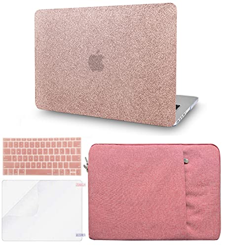 KECC MacBook Pro 13 Hülle (2021/2020/Touch Bar) Schutzhülle Case w/EU Tastaturschutz + Tasche+ Bildschirm Schutz MacBook Pro 13.3 {A2338 M1/A2289/A2251} (Prickelnd Rotgold) von KECC