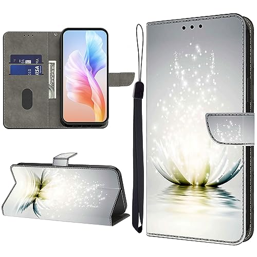 KEDBBAO Handyhülle für Google Pixel 3A Hülle Muster Klapphülle für Google Pixel 3A Leder Tasche Case Flip Magnet Motive Wallet Schutzhülle für Pixel 3A Hüllen, Lotus von KEDBBAO