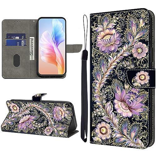 KEDBBAO Handyhülle für Huawei P Smart Z/Honor 9X Hülle Muster Klapphülle für Huawei P Smart Z Leder Tasche Case Flip Magnet Motive Wallet Schutzhülle für Honor 9X Hüllen, Schillernde Federn von KEDBBAO