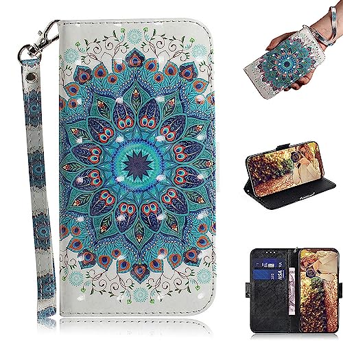 KEDBBAO Handyhülle für Samsung Galaxy A14 5G/4G Hülle Premium Muster Klapphülle für A14 PU Leder Flip Magnet Motive Wallet Schutzhülle für Samsung A14 Tasche Case, Pfauen-Kranz von KEDBBAO