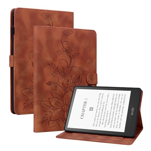 KEDBBAO Hülle für 7" Kindle Paperwhite (12. Generation 2024) und Kindle Colorsoft Signature Edition 2024, Magnetischer Verschluss Ständer Premium Schutzhülle für Kindle Paperwhite 2024 Hülle, Braun von KEDBBAO