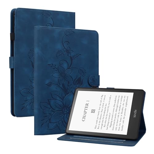 KEDBBAO Hülle für 7" Kindle Paperwhite (12. Generation 2024) und Kindle Colorsoft Signature Edition 2024, Magnetischer Verschluss Ständer Premium Schutzhülle für Kindle Paperwhite 2024 Hülle, Blau von KEDBBAO