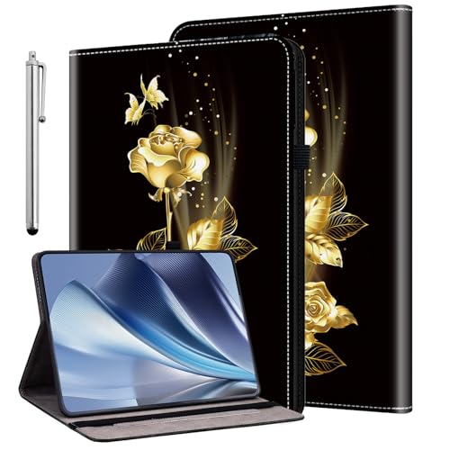 KEDBBAO Hülle für Honor Pad X8A 11 Inch 2024 Schutzhülle Flip PU Leder Wallet Cover Case mit Stifthalter und Standfunktion für Honor Pad X8a Hülle, Goldene Rose von KEDBBAO