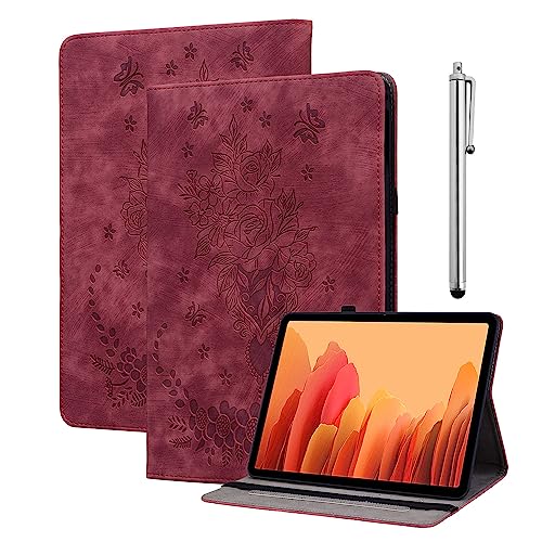 KEDBBAO Hülle für Samsung Galaxy Tab A7 Lite 8.7 2021 SM-T225/T220, Multi-Winkel Folio Flip PU Leder Schutzhülle mit Stifthalter und Standfunktion Kompatibel mit Samsung Tab A7 Lite Hülle, Rot von KEDBBAO