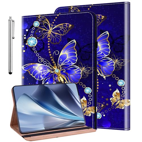 KEDBBAO Hülle für Samsung Galaxy Tab A8 10.5 Zoll SM-X200/X205/X207 Schutzhülle Flip PU Leder Wallet Cover Case mit Stifthalter und Standfunktion für Galaxy Tab A8 Hülle, Diamant-Schmetterling von KEDBBAO