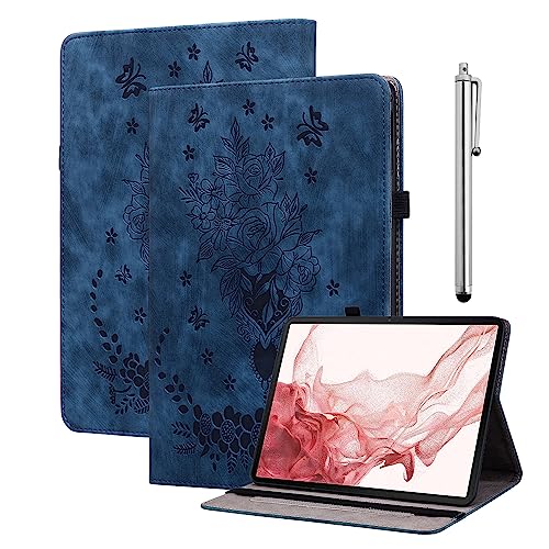 KEDBBAO Hülle für Samsung Galaxy Tab S7 FE 2021 12.4 Zoll, Multi-Winkel Flip PU Leder Schutzhülle mit Stifthalter und Standfunktion für Samsung Tab S7 FE Hülle, Blau von KEDBBAO