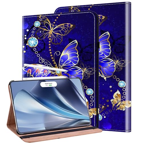 KEDBBAO Hülle für iPad Air 11-inch M3 (2025) / M2 (2024) iPad Air 7th/6th Generation Schutzhülle Flip Wallet Cover Case mit Auto Schlaf/Wach unterstützt Pencil Pro/USB-C, Diamant-Schmetterling von KEDBBAO
