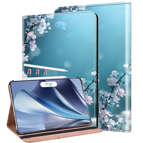 KEDBBAO Hülle für iPad Air 13 Zoll 2025 M3/2024 M2 Schutzhülle Flip Wallet Cover Case mit Auto Schlaf/Wach unterstützt Pencil Pro/USB-C für iPad Air 13 Hülle, Pflaumenblüte von KEDBBAO