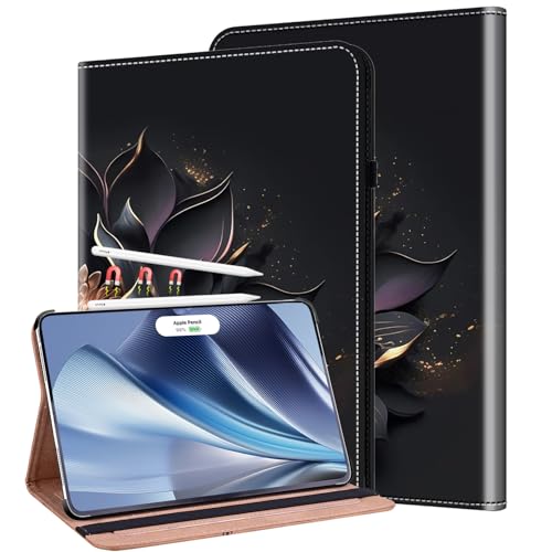 KEDBBAO Hülle für iPad Air 13 Zoll 2025 M3/2024 M2 Schutzhülle Flip Wallet Cover Case mit Auto Schlaf/Wach unterstützt Pencil Pro/USB-C für iPad Air 13 Hülle, Purple Lotus von KEDBBAO