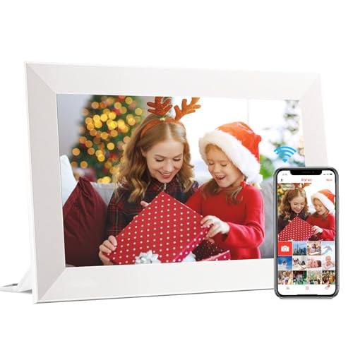 Digitaler Bilderrahmen, KEDEEK WiFi 25,7 cm (10,1 Zoll), integrierter 32 GB Speicher, automatische Drehung, 1280 x 800 Touchscreen, Teilen Sie Momente sofort über Frameo-App und Whit von KEDEEK