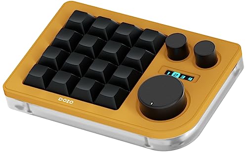 KEEBMONKEY Megalodon Mini-Tastatur mit drei Knöpfen, programmierbar, 16 Tasten, Gelb von KEEBMONKEY