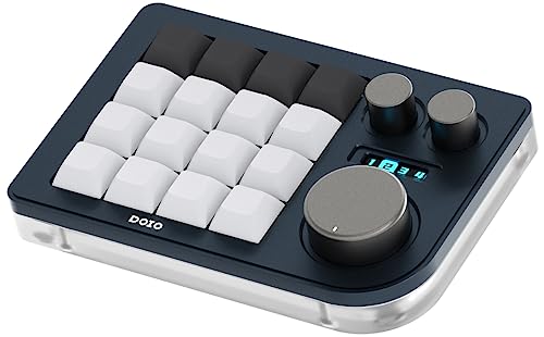 KEEBMONKEY Megalodon Mini-Tastatur mit drei Knöpfen, programmierbar, 16 Tasten, Marineblau von KEEBMONKEY