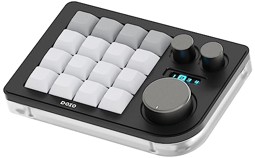 KEEBMONKEY Megalodon Triple Knob Makro Pad Programmierbare Designer Mini-Tastatur 16 Tasten (Schwarz) von KEEBMONKEY
