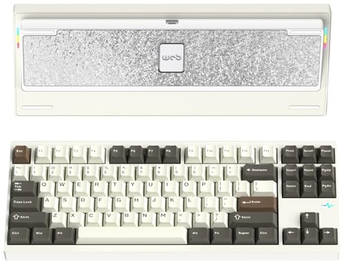 KEEBMONKEY WOBKEY Crush 80 Reboot CNC-Aluminium, 5-Sekunden-Schnellwechsel, Dreifach-Modus-Konnektivität, mechanische Tastatur mit überlegener Akustik (Pro White) von KEEBMONKEY