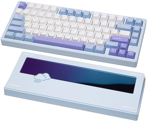 KEEBMONKEY WOBKEY Rainy 75 Aluminium HMX/JWK Switches Mechanische Tastatur mit überlegener Akustik, kabelgebunden, BT, 2,4 G Wireless-Konnektivität, RGB/PP/Gradient Glas/3500 mAh/Violetter Schalter KEEBMONKEY WOBKEY Rainy 75 Aluminium HMX/JWK Switches Mechanische Tastatur mit überlegener Akustik, kabelgebunden, BT, 2,4 G Wireless-Konnektivität, RGB/PP/Gradient Glas/3500 mAh/Violetter Schalter von KEEBMONKEY