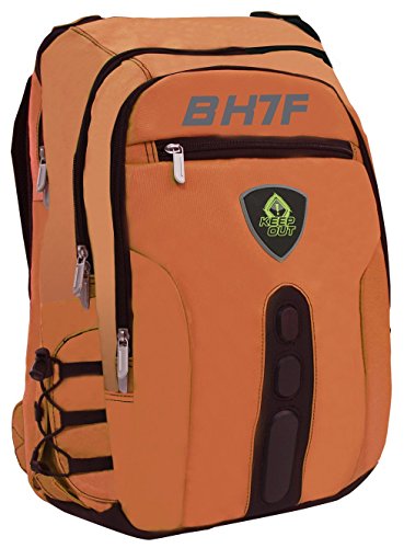 'keepout bk7 F Falsch Leder schwarz/orange Rucksack – Rucksäcke (Fake Leder, Nylon, schwarz/orange, monoton, Unisex, 39,6 cm (15.6), Vordertasche, Seitentasche) von KEEP OUT