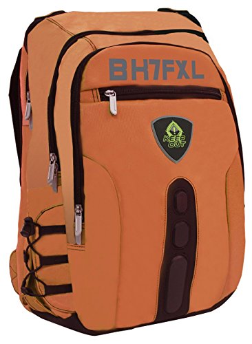 'keepout bk7 F Falsch Leder schwarz/orange Rucksack – Rucksäcke (Fake Leder, Nylon, schwarz/orange, monoton, Unisex, 43,2 cm (17), Vordertasche, Seitentasche) von KEEP OUT