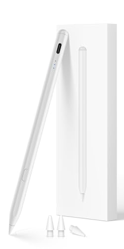 Stylus Stift für iPad 2018-2025 mit USB-C Schnellladeleistung, Palm Rejection und Neigungssensitivität Pencil für ipad 11/10/9/8/7/6, iPad Mini 7/6/5, iPad Air M3/M2/5/4/3, i-Pad Pro M4 13"/12.9″/11″ von KEEPRO