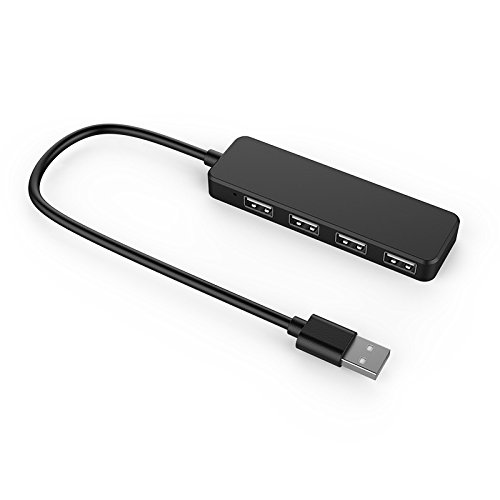 KEEPXYZ, 4-Port Ultra-Slim USB 2.0 Hub Portable Adapter High Speed Expansion Multi USB Hub Splitter Lead Adapter Cable for PC Laptop, Desktop, PS3 PS4, Xbox, Wii, MAC, Notebook, MacBook (Black) von KEEPXYZ