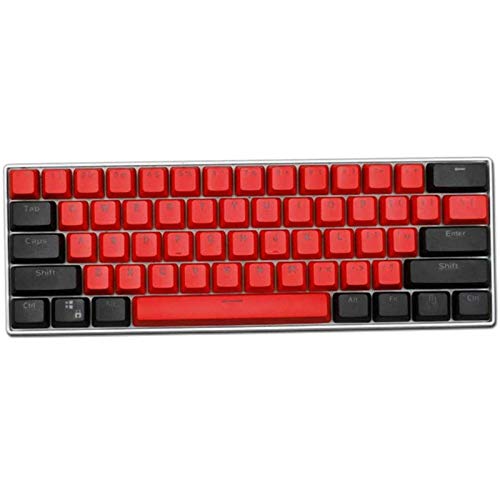 KEEZSHOP Keycap Gaming, 61 Keycaps Backlight Zweifarbig Mechanische Tastatur PBT Tastenkappe für GH60 / RK61 / ALT61 / Annie/Keyboard Poker Keys von KEEZSHOP