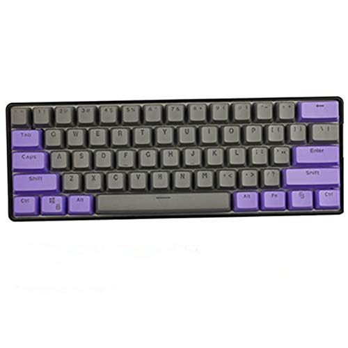 KEEZSHOP Keycaps, 61 Keycaps Backlight Zweifarbig Mechanische Tastatur PBT Tastenkappe für GH60 / RK61 / ALT61 / Annie/Keyboard Poker Keys von KEEZSHOP