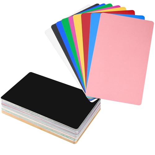 KEILEOHO 150 Stück Aluminium Visitenkarten Blanko Bunt, 86x54x0.21mm Metall Visitenkarten Rohlinge, Alu Karte Leere Visitenkarten für Büro DIY Geschenkkarten Lasermarkierung, 10 Farben KEILEOHO 150 Stück Aluminium Visitenkarten Blanko Bunt, 86x54x0.21mm Metall Visitenkarten Rohlinge, Alu Karte Leere Visitenkarten für Büro DIY Geschenkkarten Lasermarkierung, 10 Farben von KEILEOHO