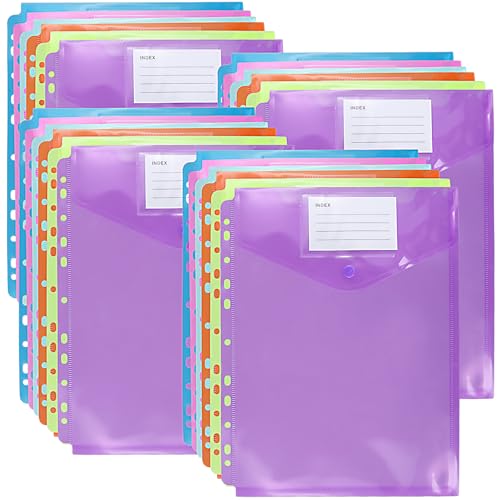 KEILEOHO 24 Stück Dokumententasche A4 Abheftbar, Dokumentenmappe Bunt mit 11 Lochrand, 6 Farben Dokumententaschen zum Abheften für Büro, Zuhause KEILEOHO 24 Stück Dokumententasche A4 Abheftbar, Dokumentenmappe Bunt mit 11 Lochrand, 6 Farben Dokumententaschen zum Abheften für Büro, Zuhause von KEILEOHO
