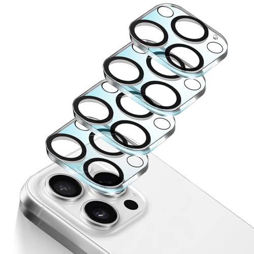 KEKBOXQ Kameraschutz für iPhone 16 Pro Max/iPhone 16 Pro [4 Stück],iPhone 16 Pro Max Kamera Härte Glas Schutzfolie,Ultra HD klar Anti-Kratzer 9H Kamera Schutz folie für 16 Pro Max/16 Pro,Transparent von KEKBOXQ