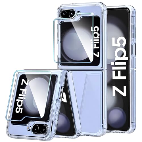 KEKBOXQ Samsung Z Flip 5 Hülle,Samsung Galaxy Z Flip5 5G Transparent Case Kratzfest Stoßfest Silikon Schutzhülle Dünn Cover Handyhülle für Samsung Flip 5 5G,Crystal Clear von KEKBOXQ