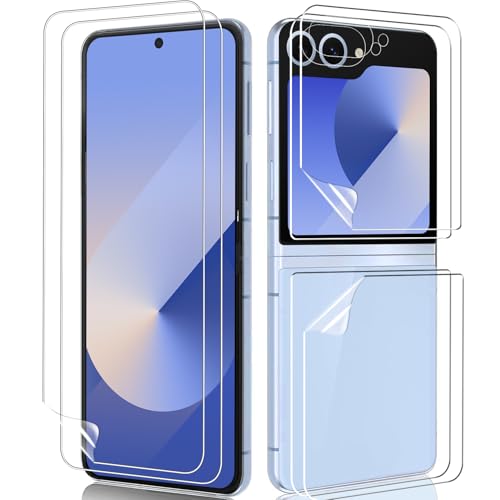 KEKBOXQ 6 Stück Displayschutzfolie Kompatibel für Weicher Folie für Samsung Galaxy Z Flip 6 Folie Display, [Ultra HD Klar] [Kratzfest] [3D-Volle Bedeckung], Sanft Schutzfolie für Samsung Z Flip 6 von KEKBOXQ