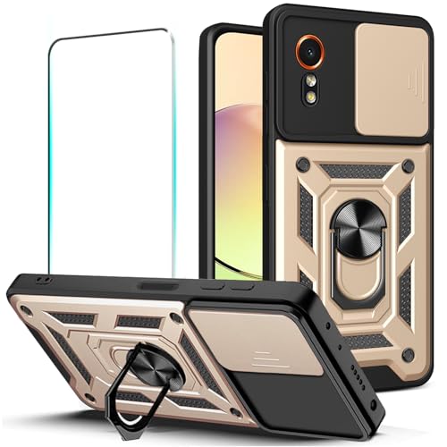 KEKBOXQ für Samsung Galaxy XCOVER 7 5G Hülle, Kameraschutz Handyhülle mit 1 Stück Panzer Schutz Glas, Militärqualität Schutzhülle, robust,stoßfest, Metall Ring Ständer case Cover für x Cover 7 Gold KEKBOXQ für Samsung Galaxy XCOVER 7 5G Hülle, Kameraschutz Handyhülle mit 1 Stück Panzer Schutz Glas, Militärqualität Schutzhülle, robust,stoßfest, Metall Ring Ständer case Cover für x Cover 7 Gold von KEKBOXQ
