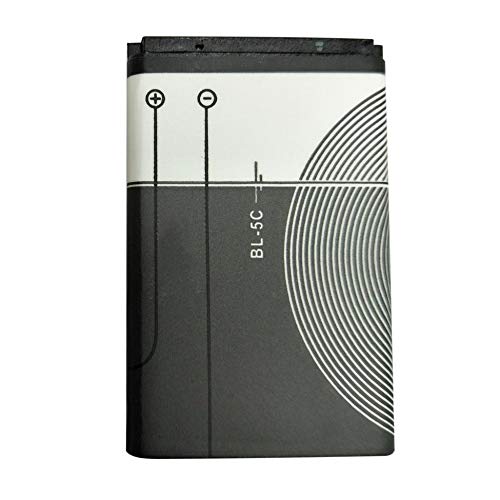 KEKDORY Ersatzbatterie mit hoher Kapazität Lithiumbatterie-Zelle 1020mAh 3.7V Batterie für langlebiges Elektrowerkzeug Nokia BL-5C - White & Black von KEKDORY