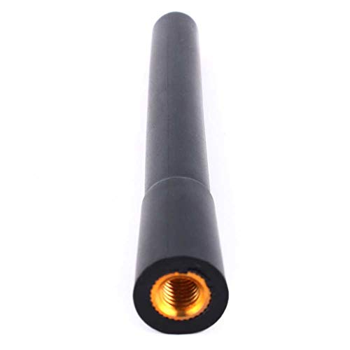 Antenne Radio AM FM Zum Einschrauben, Auto LKW Schwarz Kurze Stubby-Antenne AM FM Radio Antennenmast Mit 5 Mm Und 6 Mm Schrauben Für Die Meisten Autos von KELFEEAO