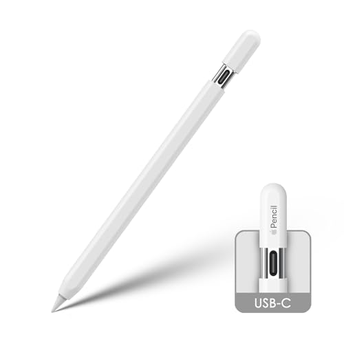 KELIFANG Silikon Hülle Sleeve Cover für Apple Pencil (USB-C) 2023 Schutzhülle iPad Pencil Halter Anti-Rutsch-Griff Zubehör Kompatibel mit Apple Pencil 3rd Generation Weiß von KELIFANG
