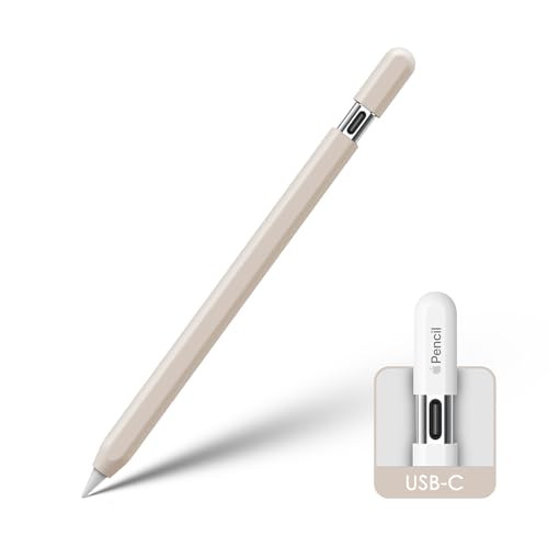 KELIFANG Silikon Hülle Sleeve Cover für Apple Pencil (USB-C) 2023 Schutzhülle iPad Stifthalter Anti-Rutsch-Griff Zubehör Kompatibel mit Apple Pencil 3rd Generation, Starlight von KELIFANG