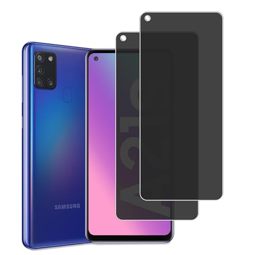 KELOLIN [2 Stück für Samsung Galaxy A21s Privatbildschirm für Panzerglas, 9H Härte, Anti-Spy, Anti-Kratzen, Sichtschutz Schutzfolie Kompatibel mit Samsung Galaxy A21s von KELOLIN