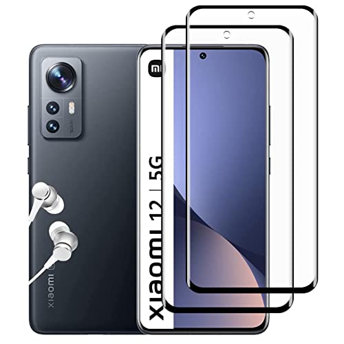 KELOLIN [2 Stück] für Xiaomi 12 / 12X Panzer Schutz Glas Schutzfolie,3D Vollständige Abdeckung [9H Härte] [Anti-Scratch] [No-Bubble] Displayschutzfolie für Xiaomi 12 / 12X von KELOLIN