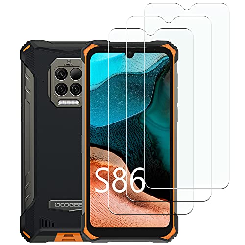 KELOLIN [3 Stück] Kompatibel mit Doogee S86 Panzer Schutz Glas Schutzfolie, 9H Härte, Anti-Fingerprint, Anti-Kratzen, Anti-Bläschen, HD-Klar Bildschirm Schutzfolie für Doogee S86 von KELOLIN