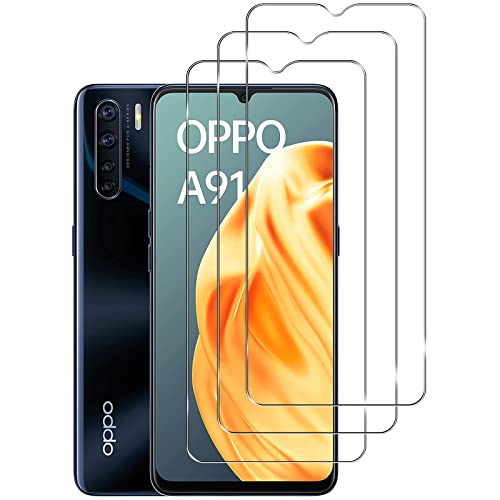 KELOLIN [3 Stück Kompatibel mit Oppo A91 Panzer Schutz Glas Schutzfolie, 9H Härte, Anti-Kratzen, Anti-Bläschen, HD-Klar Bildschirm Schutzfolie für Oppo A91 von KELOLIN