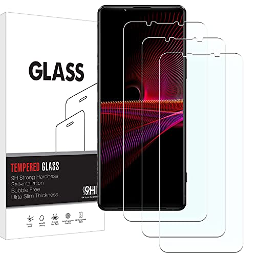 KELOLIN [3 Stück] Kompatibel mit Sony Xperia 1 III Panzer Schutz Glas Bildschirm Schutzfolie, 9H Härte, Anti-Kratzen, Anti-Bläschen, HD-Klar Bildschirm Schutzfolie für Sony Xperia 1 III von KELOLIN