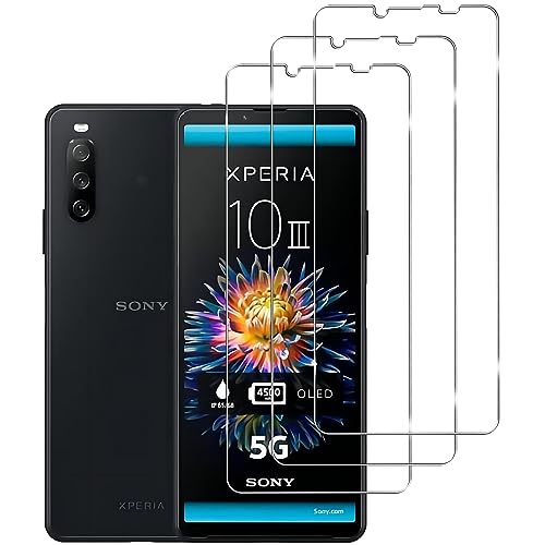 KELOLIN [3 Stück] Kompatibel mit Sony Xperia 10 III für Panzer Schutz Glas Schutzfolie, 9H Härte, Anti-Kratzen, Anti-Bläschen, HD-Klar Bildschirm Schutzfolie für Sony Xperia 10 III von KELOLIN