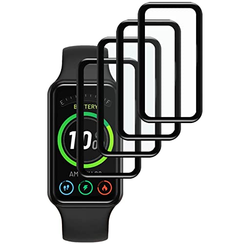 KELOLIN [4 Stück] Schutzfolie kompatibel mit Amazfit Band 7, 3D Gebogene Kanten, Kratzfest, HD Ultra Bruchsicherer Flexibler Displayschutzfolie für Amazfit Band 7 von KELOLIN