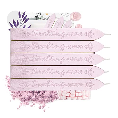 KEALS Vegane Wachs-Sticks für Siegelwachs, Vintage-Siegelwachs, mit Docht, für Einladungen zur Hochzeit, Geburtstag, Geschenkkarten, Briefe (Lotus) von KELZIA