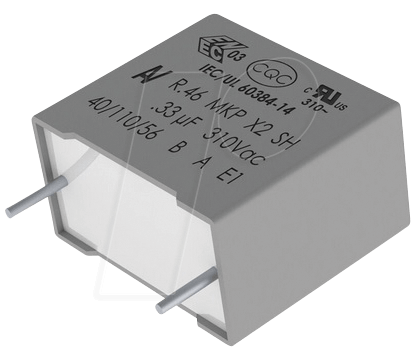 R46 22N 310 - Funkentstörkondensator, X2, 22 nF, 310 V, RM 10,0, 110°C, 10% von KEMET