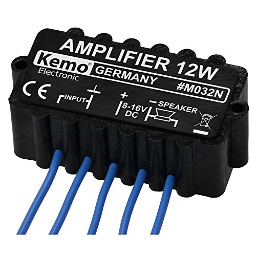 Kemo M032N robuster Universal-Verstärker 12 W. Feuchtigkeits- und rüttelfest. Elektronische Sicherung gegen Überhitzung und Überlastung 70 x 36 x 23 mm von KEMO